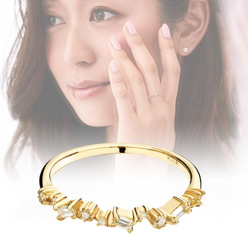 Zircon Geometric Ring Jewelry Women Roundness Copper Material Ornament Finger