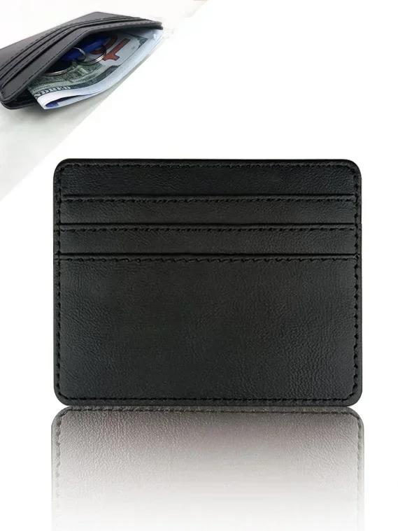 Slim ID and Bank Card Holder Wallet for Men and Women Business PU Leather Card Protector Case Coin Cards Cover Pouch Bag
