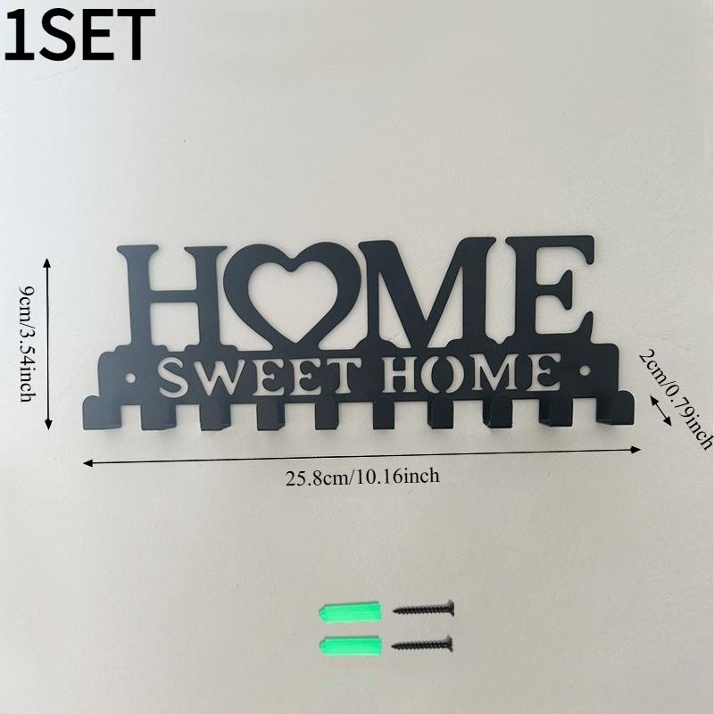 

1SET home key hanger wall rack metal art decorative hook keysholder hats porch