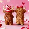2pcs/set Valentine's Day Highland Cow Couple Home Decor Resin Ornament Romantic Couple Gift Tabletop Decorative Figurine