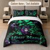 Skull Gothic Theme Custom Text Or Name 3Pcs Bedding Set 1 Flat Sheet & 2 Pillowcases Personalized Home Bedding