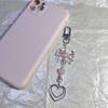 Bowknot Heart Pendant Cellphone Strap Phone Chain Detachable Bow Phone Lanyard Handmade Keychains for Wallet Bags