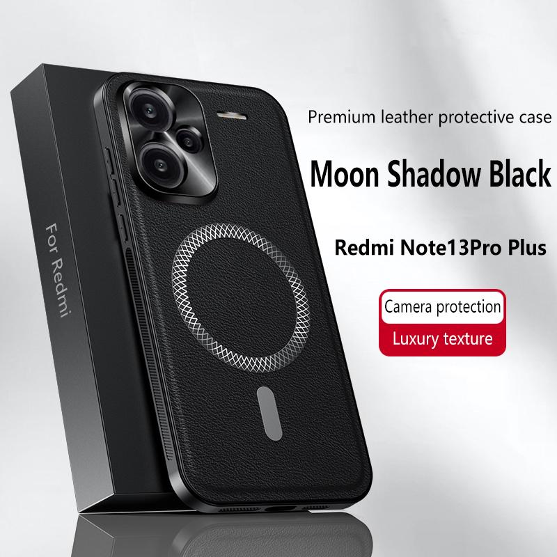 Pro Redmi Note 13 Pro+ Pro Plus Pouzdro Magnetické Elegantní Kožené Odolné proti Opotřebení Plně Krytý Objektiv Protiskluzový Úchop Kryt Hrany Skořepina
