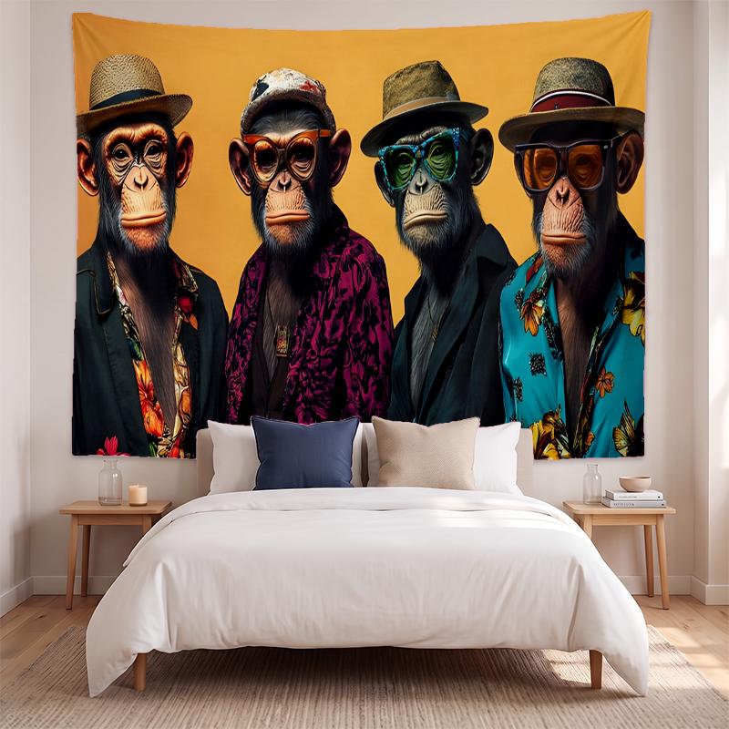 Trendiger Affe (1) Künstlerisches Wandbehang-Gobelin für Haus Schlafzimmer Wohnzimmer Dekor Tolle Geschenkidee