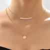 Simple Necklace Women's Handmade Versatile, Double-layer Round Sequined Pearl Necklace