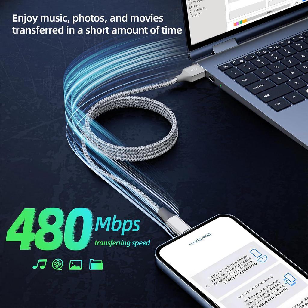 Apple iPhone Tiger Pattern Braided Fast Charging Cable