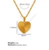 Round Heart Butterfly Necklace Gold Plated Stainless Steel Pendant Necklace Necklace