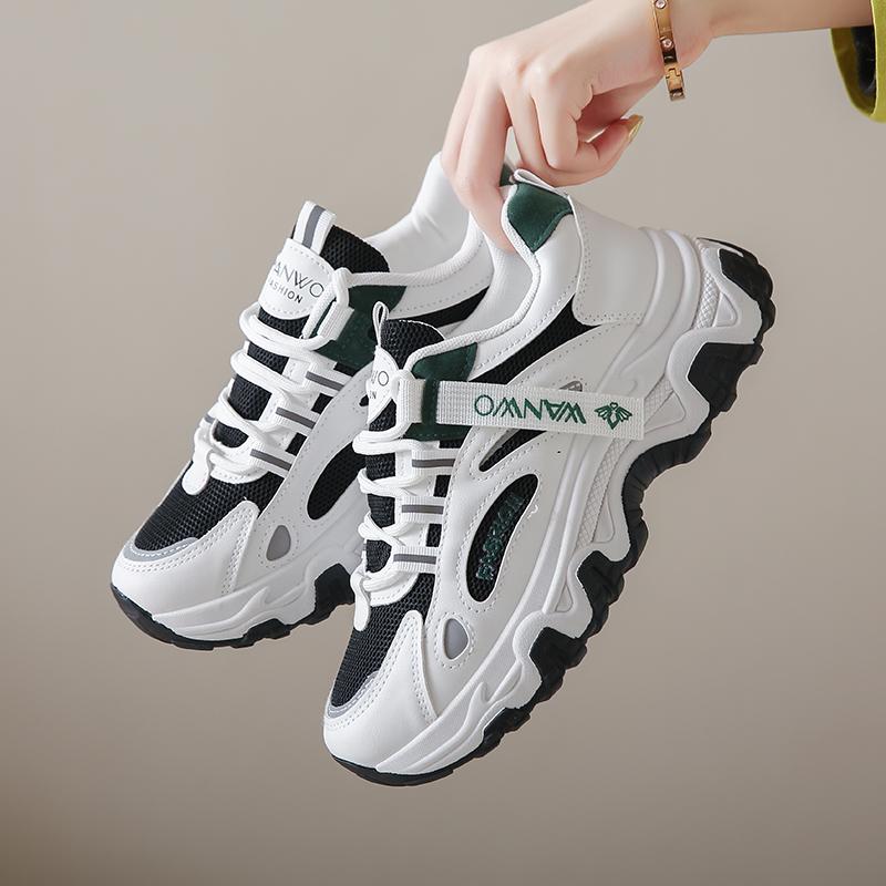 Women's Trainers New Chunky Sneakers Women Breathable Mesh Casual Shoes Sneakers Tennis Female Platform Lace Up Vulcanized Shoes