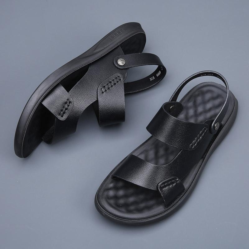 Модные летние мужские сандалии slip on модные уличные пляжные мужские тапочки — фото 6