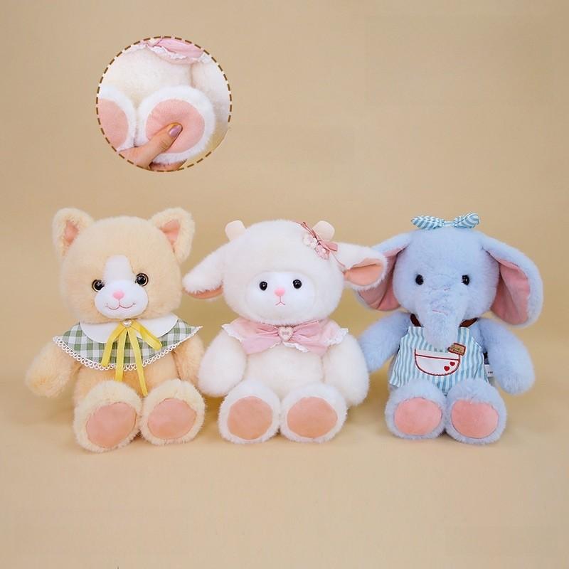 Plush Toy Cat Elephant Lamb Stuffed Animal For Girls Gift