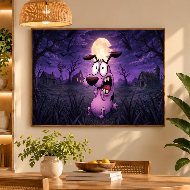 5D Diamond Painting Courage the Cowardly Dog DIY Full Drill Diamond Art Kit Home Decoration