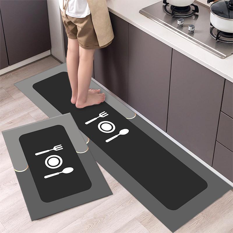 1 Stück Anti-Ermüdungs-Küchenteppiche, nordischer Druck, wasserdicht, rutschfest, dick, gepolsterte Küchenmatte, strapazierfähig, bequeme Stehmatte für die Küche
