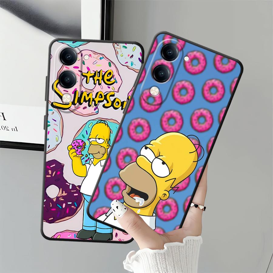 Phone Cover Case for Vivo Y19 Y02 Y11 Y27 Y30 Y20 Y21 Y12 Y15S Y31 Y36 Y33S Y35 Y16 Y17 Y22 S-simpsons Donut