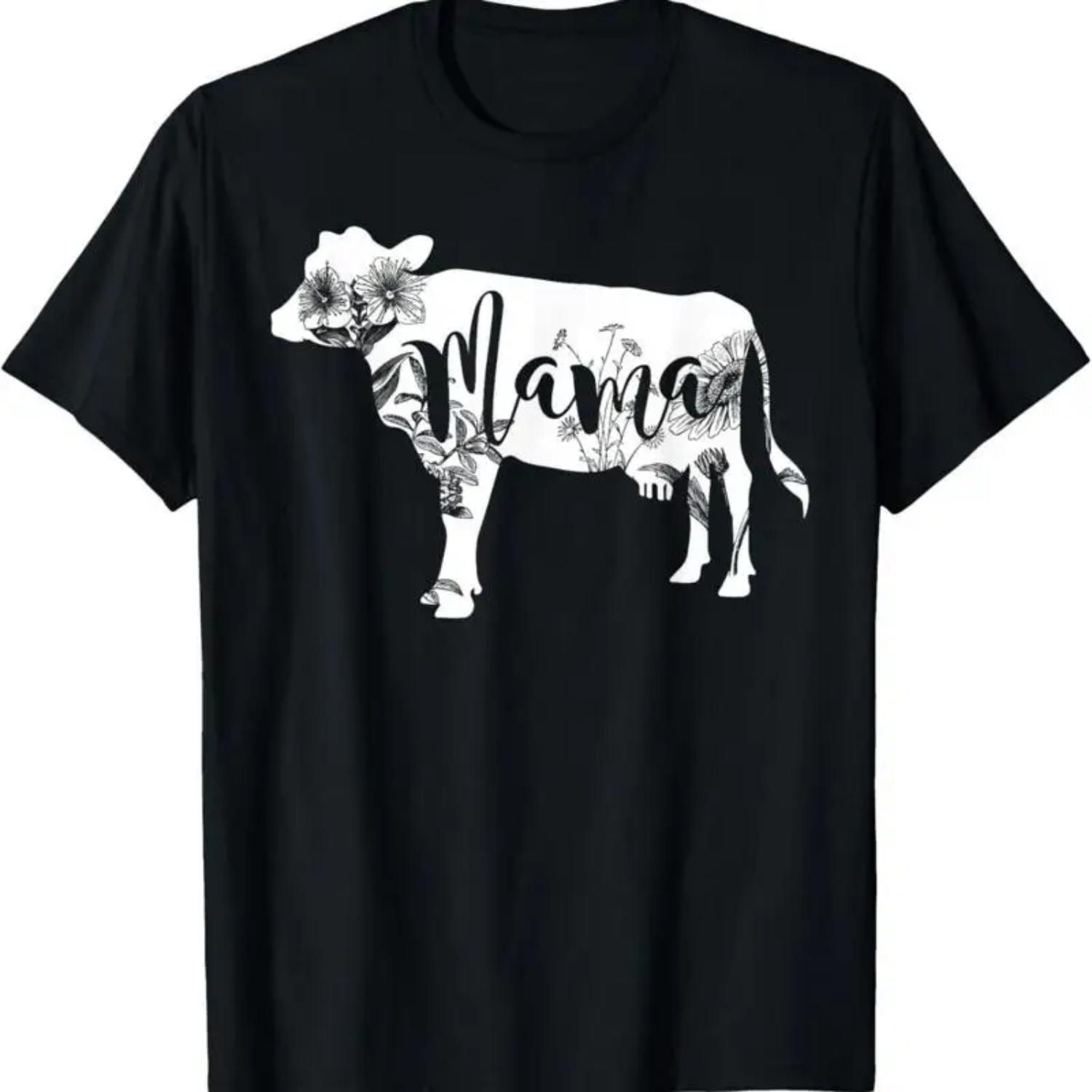 Mama Cow Calf Floral Flower Cute T Shirt S