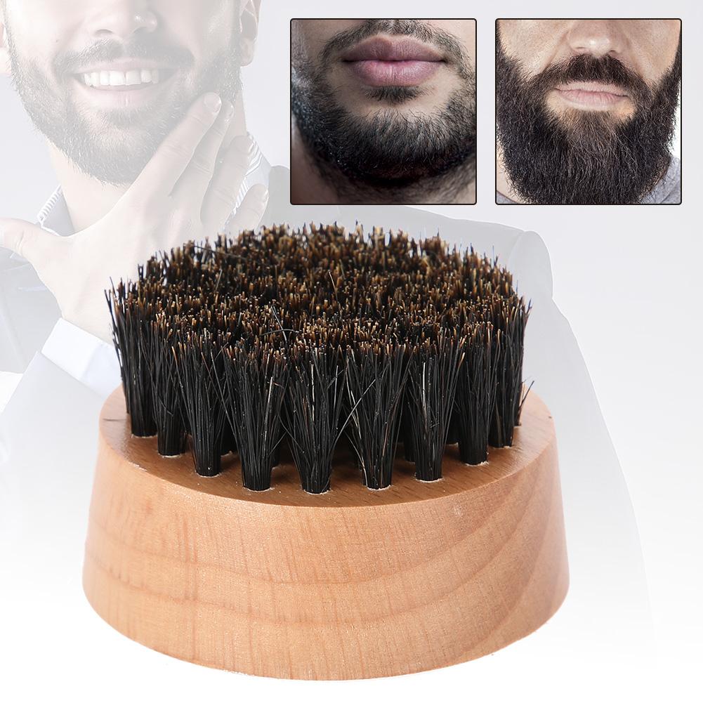Men Natural Faux Boar Hair Wood Handle Beard Cleaning Shaving Shaping Brush (Beech)