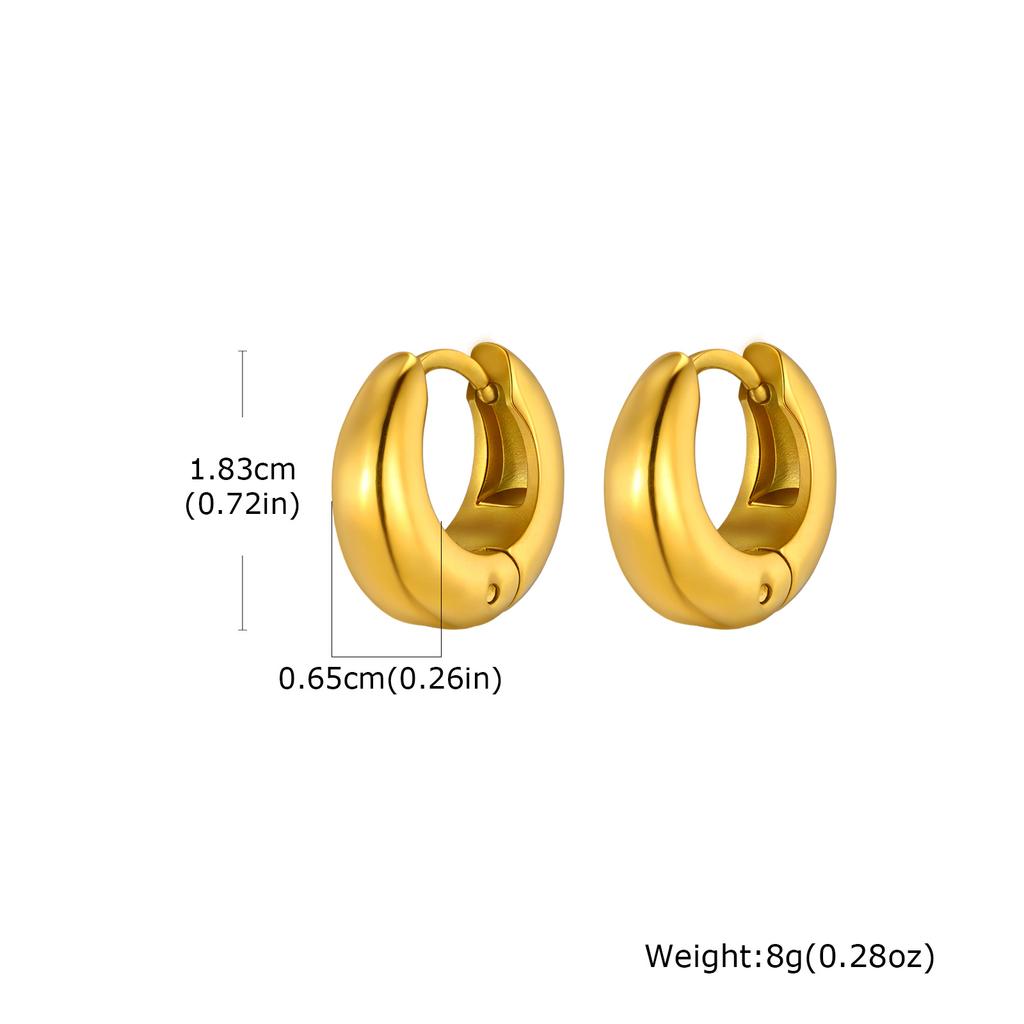 Minimalist Gold Color Hoop Earrings Stainless Steel Chunky Earrings for Women Girls Hypoallergenic Jewelry Aretes Mujer Trend