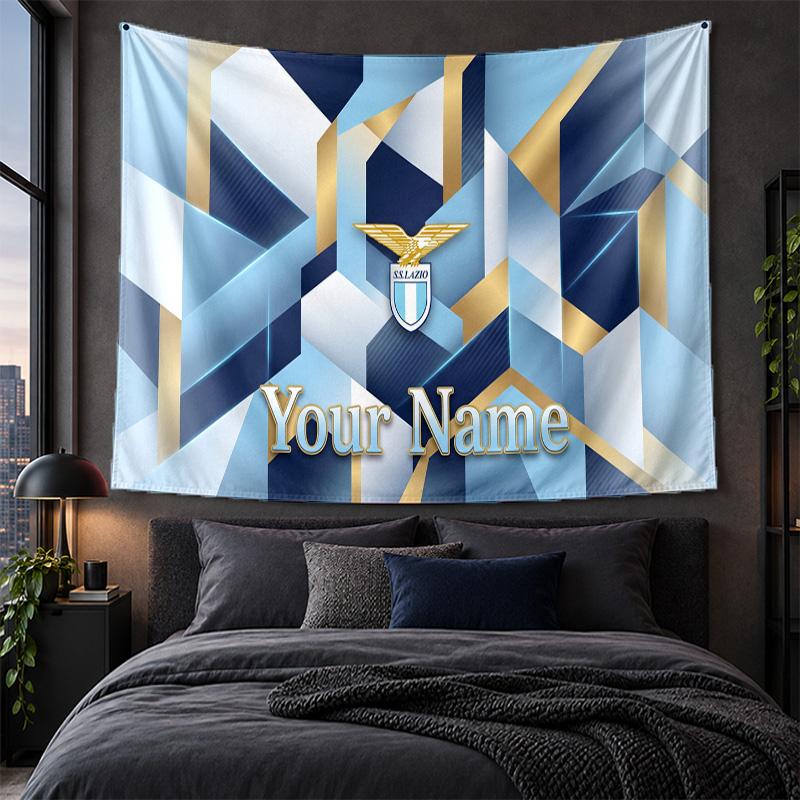 Personalisierte Wandbehänge Lazio FC Muster Kunst Hintergrundtuch
