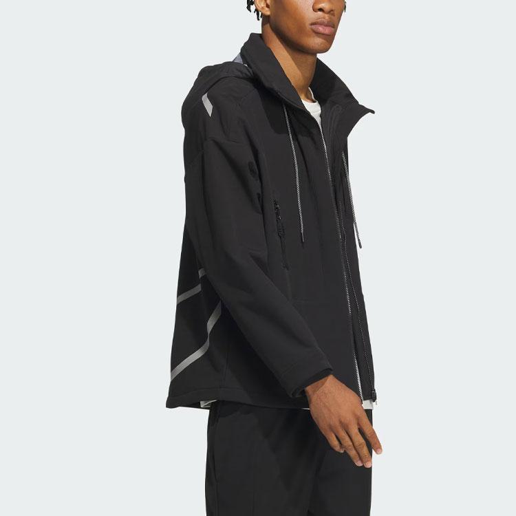 Adidas Future Style Jacket Reflective Stripes Color Block Sports Casual Hooded Jacket Men Jacket Black IM9059