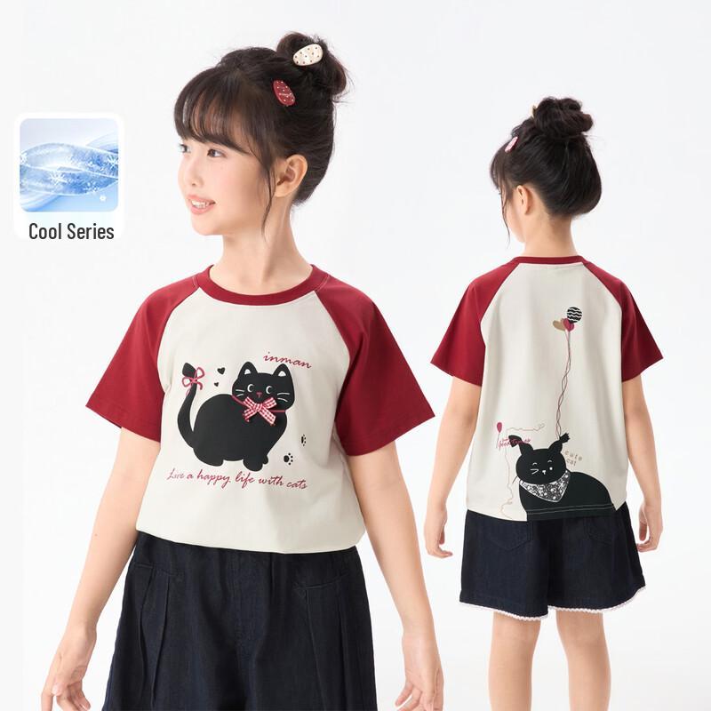 Girls  Color-Block Cartoon Print Cool-Touch T-Shirt 9-10Y