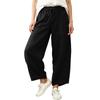 Women Elastic High Waist Pant Casual Fit Wide Leg Long Pants Trousers With Pockets