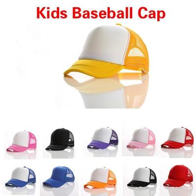 Attraktive Kinder Freizeitkappe Einfarbig Kinder Baseballkappe Trucker Mesh Blank Schirmmütze Verstellbar