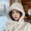 Winter Thickened Warm Ear Protection Big Head Circumference Knitted Wool Hat Women