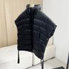 Schinteon Women Down Irregular Vest with Hood Sleeveless Jacket Solid Fashionable Autumn Winter