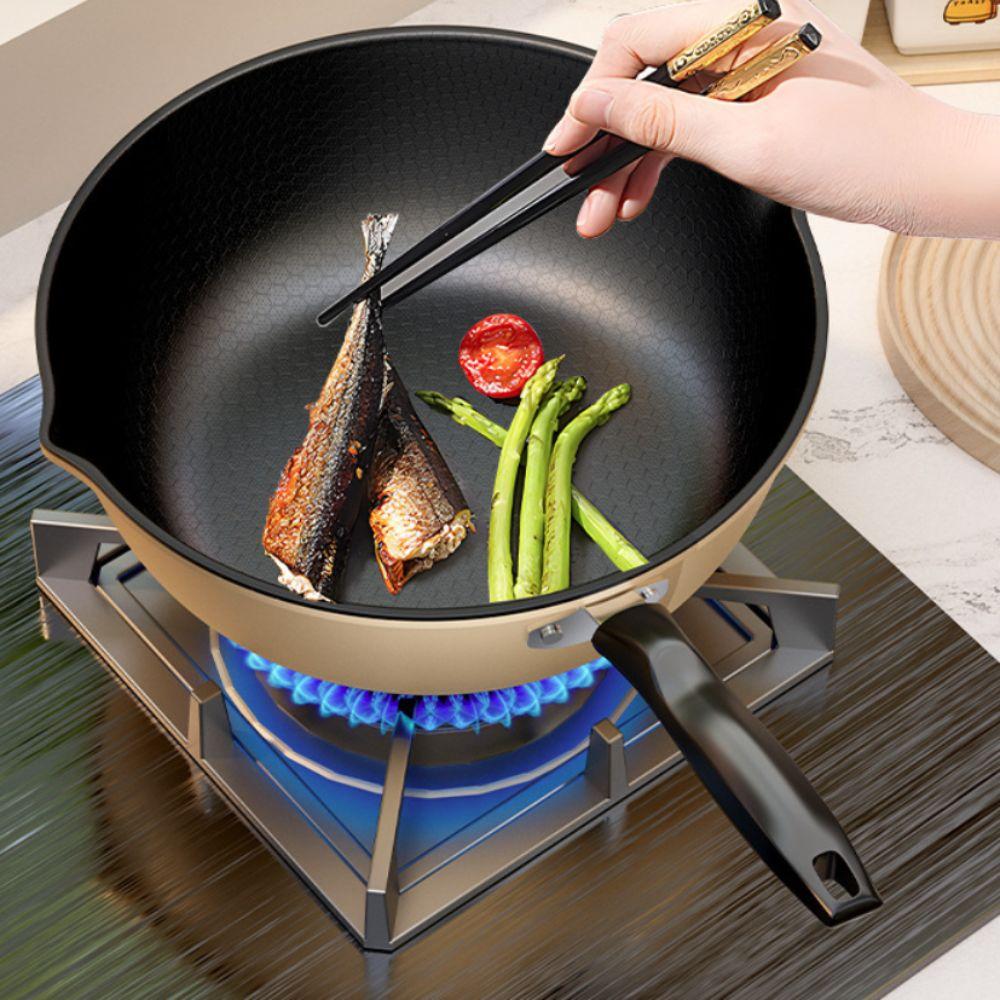 Honeycomb Pattern Frying Wok Scratch Resistant Cooking Pot Non-Stick Frying Pan Breakfast