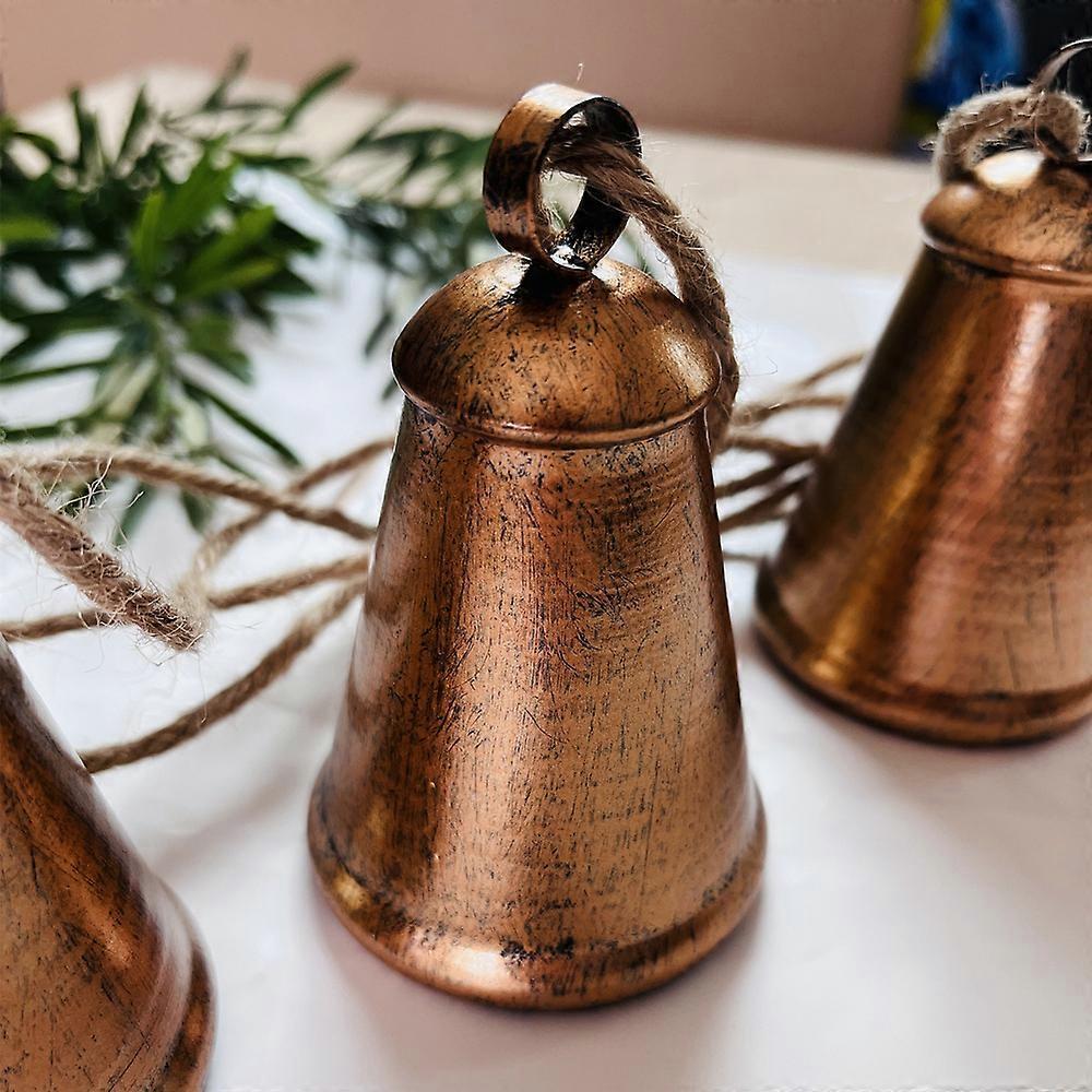 Styleonme Decorative Bells, Christmas Bells, Metal Indoor and Outdoor Blessing Bells, 4-Piece Set of Harmonious Bells, Vintage Handmade and Rustic Luc