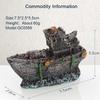 Fishing Boat Wreckag Retro Aquarium Fish Tank Landscape Wreck Ship Decoration Hollow Cave Mini Resin Boat Ornament Accessories