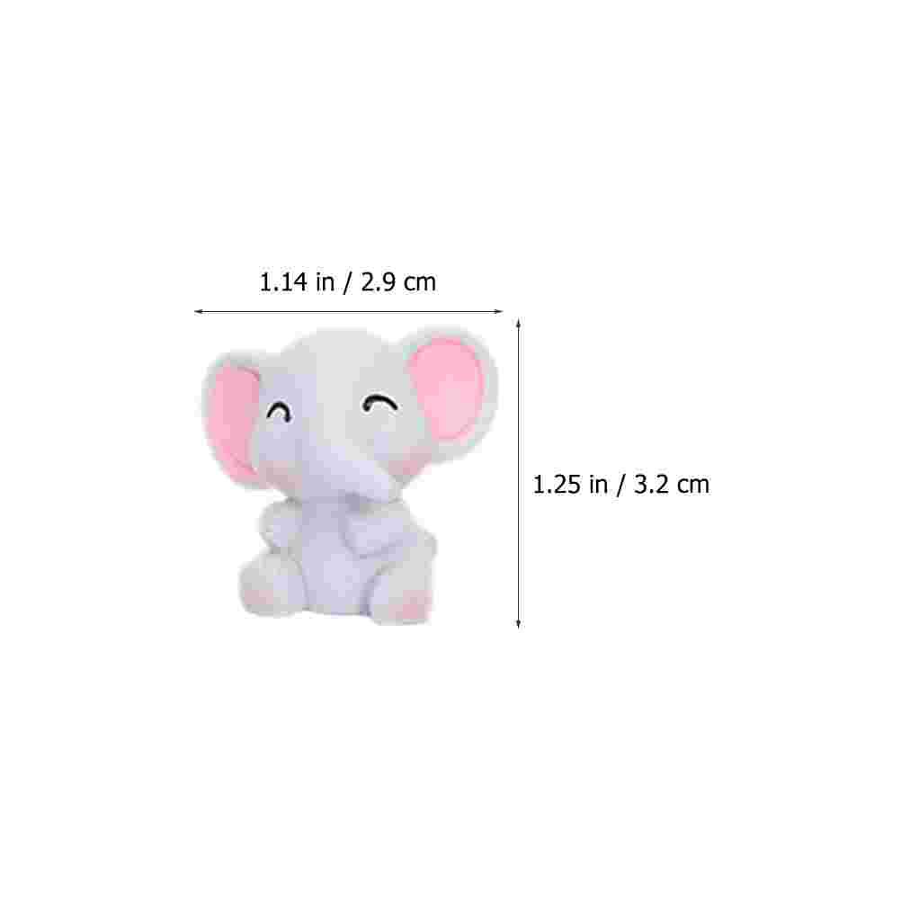 6 Pcs Elephant Ornament Mini Figures for Kids Adornment Figurine Shape Resin Lovely Small Model Miniature