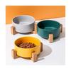 1 Pcs Pet Bowl Cat Dog Wooden Rack Bowl Large Capacity Cat Food Water Feeder Bowl Home Pet Small Ceramic Accessories