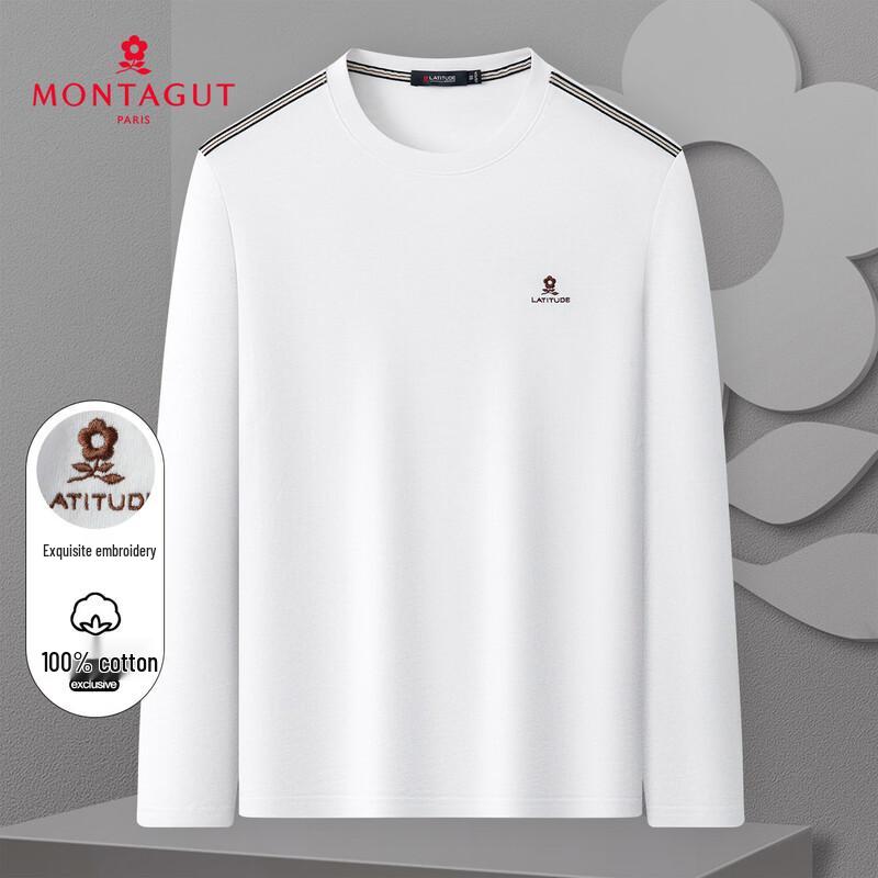 MONTAGUT Men s Embroidered 100% Cotton Long Sleeve T-Shirt 54