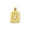 2pcs Letter Brass Charm Pendant 18K Gold Plated Rectangle " A-Z "Pendants For DIY Making Necklace Jewelry Findings  27mm X 16mm