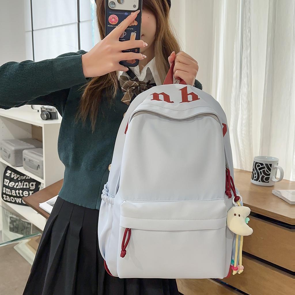 Schoolbag casual schoolbag junior high school girls simple and lightweight ins style niche college student backpack high school student backpack