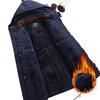 Winter Medium and Long Cotton-padded Jacket with Fleece Thermal Casual Jacket Men's Clothing