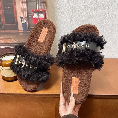 Hausschuhe Plateauschuhe Luxus Slides Slipers Damen Pelz Flip-Flops Designer 2024 Weiche Plüsch Mode Hausschuhe Platfor