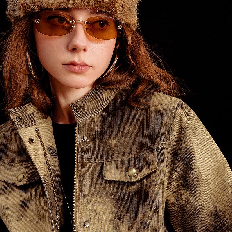 Damen Retro Batik Cordjacke