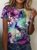 Women's Cute Dog Pattern T-shirt Cute Animal 3D Printed T-shirt Summer Fashion Loose Short Sleeve Round Neck Top
