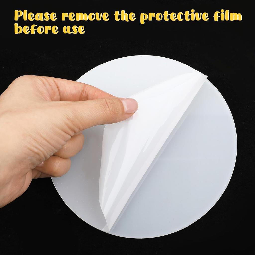 Giantree 2 Pcs 1/4" Clear Cake Boards Round, 6 Inch Diameter Acrylic Cake Disc Round Cake Table Top for Cake Baking DIY Dessert and Crafting (15cm)