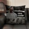 Rap 2Pac T-Tupac S-Shakur Cushion Cover Natural Linen Organic Fabric Double-Sided Printing Sofa Home Decor Gift Pillow Case