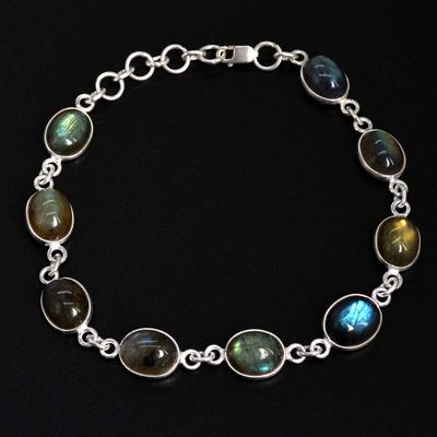 Labradorite 925 Silver Men, Women Handmade Wrist Bracelet Jewelry