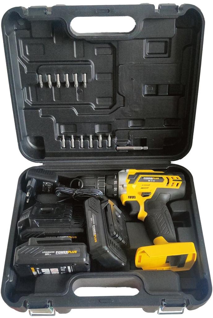 Дрель-шуруповёрт PowerPlus Drill driver 20V (3x batteries)
