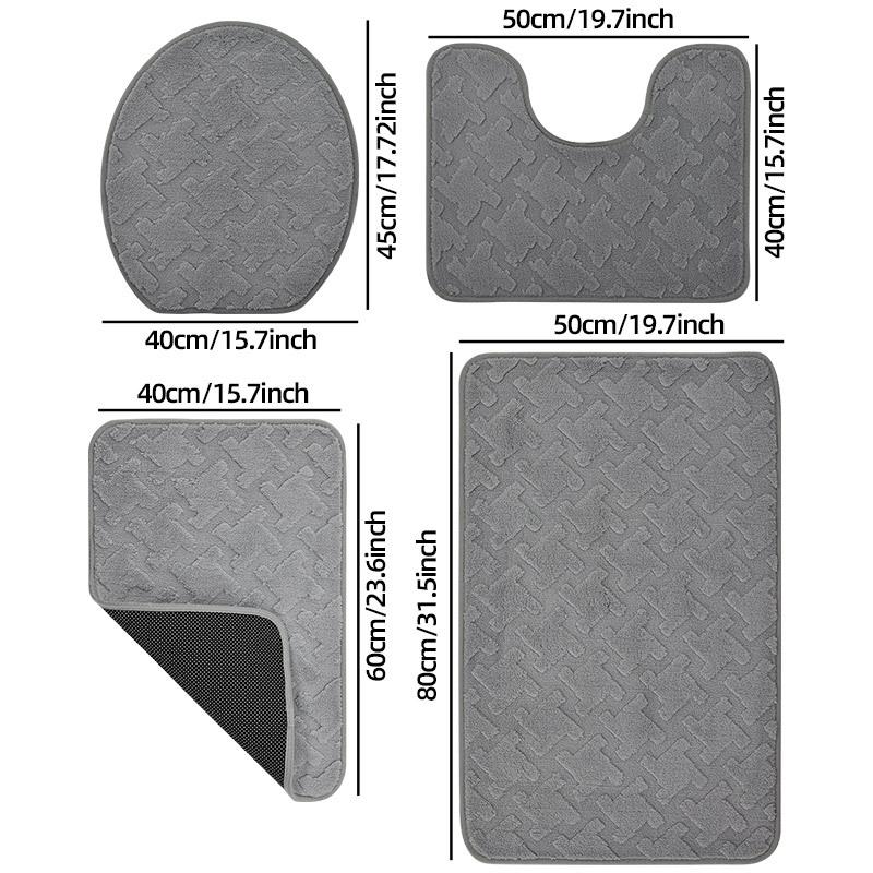Cashmere-Feel Jacquard Anti-Slip Bathroom & Toilet Door Mat