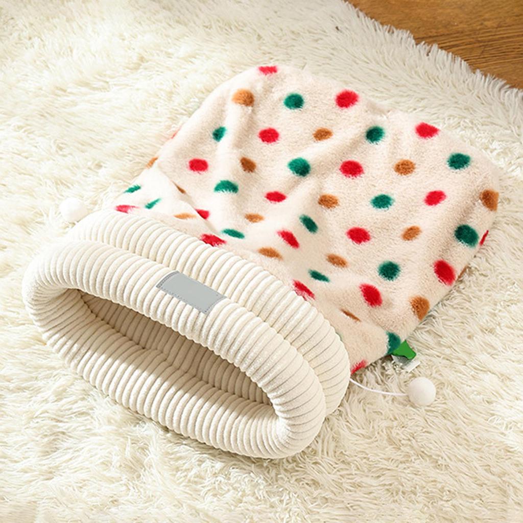 Winterwarmer Katzenschlafsack mit Katzenspielzeug eingeschlossen Katzenschlafmatte Katzenschlaf Kuschelbett für Zuhause Bauernhaus Schlafzimmer