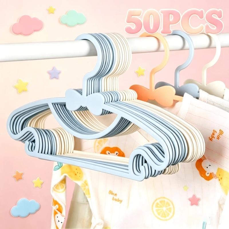 Small Size Children Clothes Hangers 10/50Pcs Non-slip Space Saving Hangers Fit 0-10 Years Old Kids Closet Storage