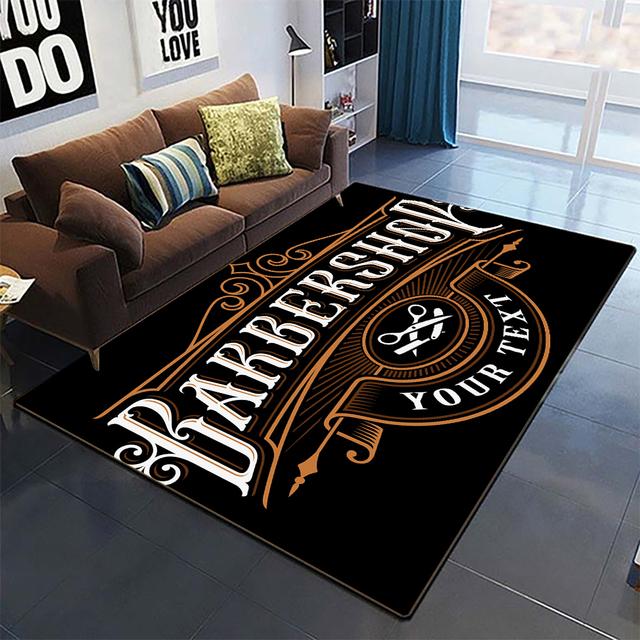 Fashion Cool Barbershop Carpet Living Room Home Decoration Sofa Table Large Area Carpet Lounge Entrance Door Mat Non -Slip Mat