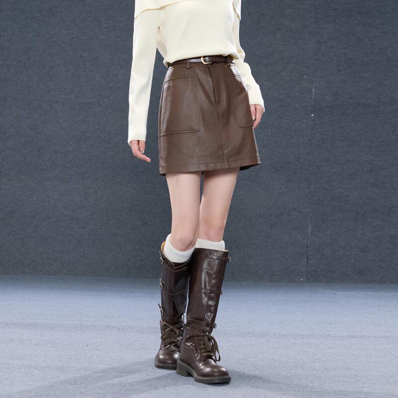 

Sancai Plus Size Winter PU Leather A-Line Mini Skirt 3XL 175/88B