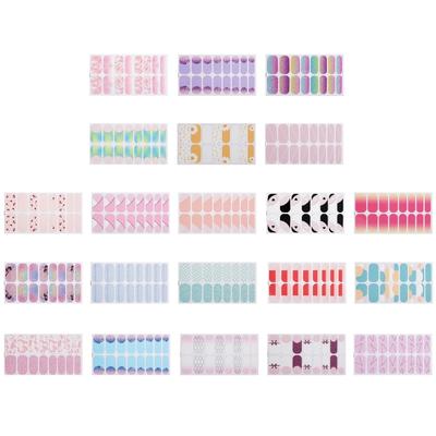Stickers vernis à ongles Fleurs Gels Bandes pour ongles Wraps vernis à ongles French Tip Gels Stickers pour ongles Manucures Stickers
