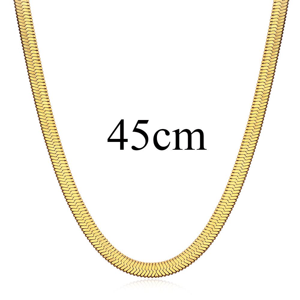 4MM Titanium Staal Platte Slangengraat Ketting Choker Ketting